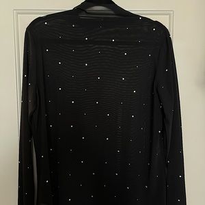 Sheer H&M black shirt with Rhinestones